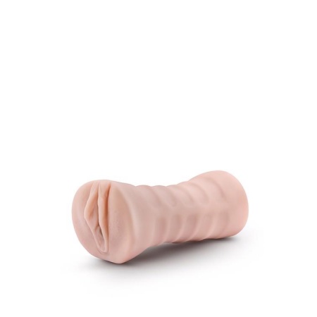Masturbator M for Men Rain Vanilla - kanał żebrowany, TPE X5, otwarty korpus, 12,7 cm - 3