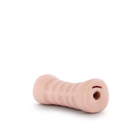 Masturbator M for Men Rain Vanilla - kanał żebrowany, TPE X5, otwarty korpus, 12,7 cm - 4