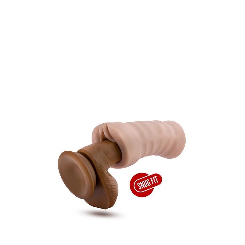 Masturbator M for Men Rain Vanilla - kanał żebrowany, TPE X5, otwarty korpus, 12,7 cm - 5