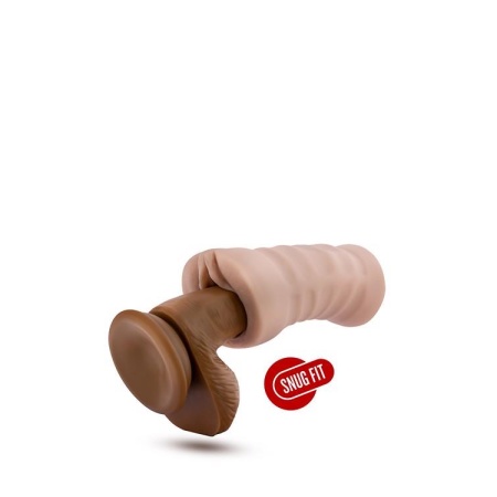 Masturbator M for Men Rain Vanilla - kanał żebrowany, TPE X5, otwarty korpus, 12,7 cm - 5