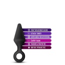 Zatyczka analna Silicone Loop Plug Medium Black - stożkowa, elastyczna, z pętlą, 11,4 cm - 5
