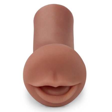 Masturbator ustny Coed Cocksucker Brown – realistyczne usta z TPR Fanta Flesh, długość 12,7 cm, głębokość wkłucia 9,8 cm - 2