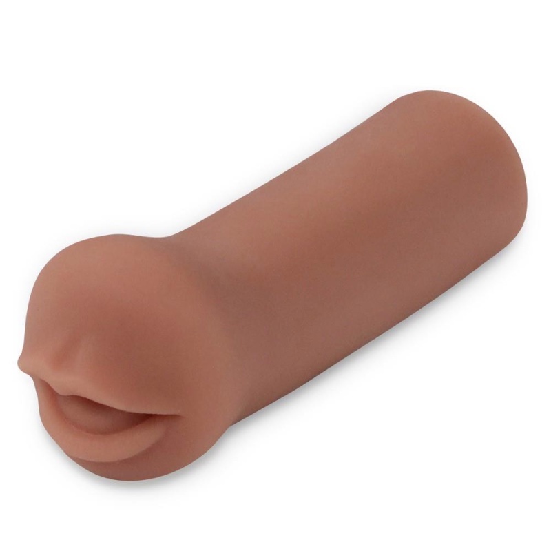 Masturbator ustny Coed Cocksucker Brown – realistyczne usta z TPR Fanta Flesh, długość 12,7 cm, głębokość wkłucia 9,8 cm - 3