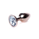 Korek analny Jewellery Red Gold Plug - stal nierdzewna, kryształ w podstawie, dł. 7 cm, śr. 2,7 cm - 2