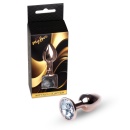 Korek analny Jewellery Red Gold Plug - stal nierdzewna, kryształ w podstawie, dł. 7 cm, śr. 2,7 cm - 7