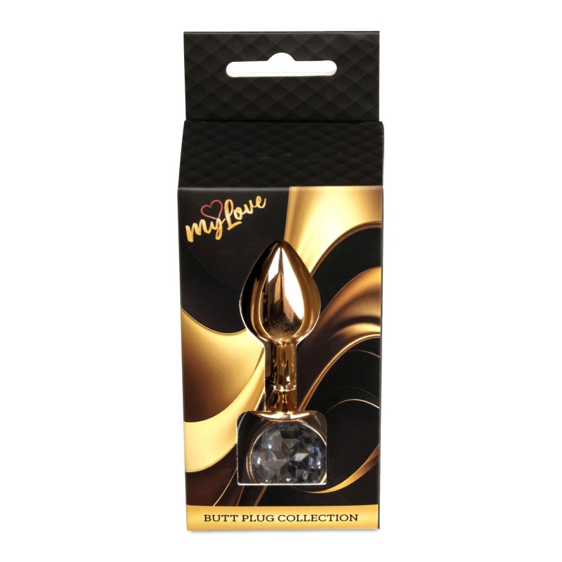 Korek analny Jewellery Red Gold Plug - stal nierdzewna, kryształ w podstawie, dł. 7 cm, śr. 2,7 cm - 9
