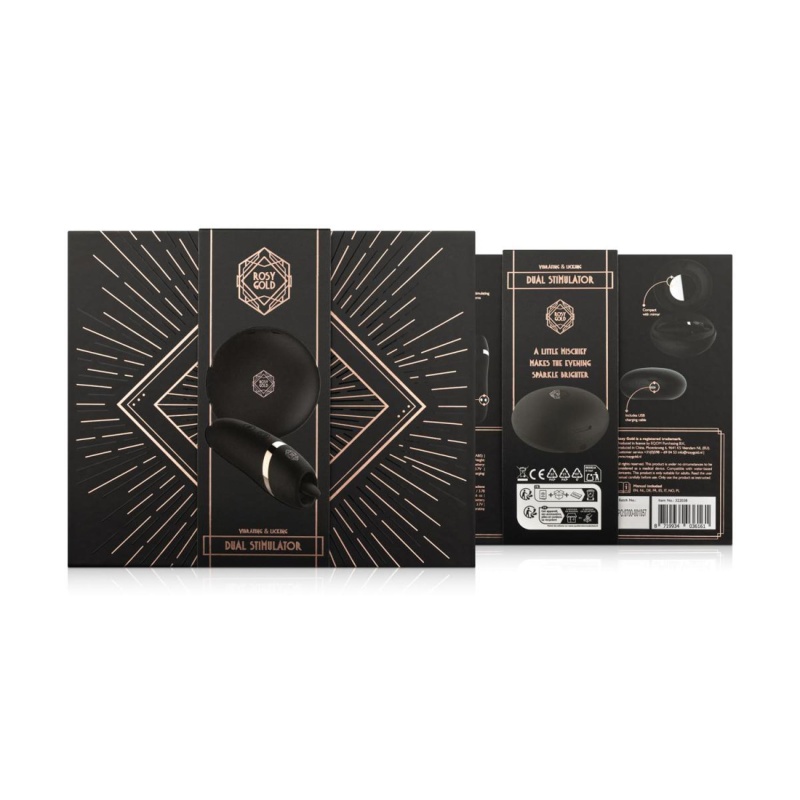 Stymulator łechtaczkowy Licking z funkcją lizania i etui ładującym - czarny, 420 g - 13