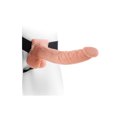 FETISH FANTASY SERIES 9 INCH HOLLOW STRAP-ON WITH BALLS LIGHT - 1