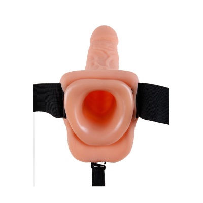 FETISH FANTASY SERIES 9 INCH HOLLOW STRAP-ON WITH BALLS LIGHT - 1 2