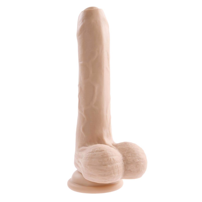 EVOLVED PEEK A BOO VIBRATING DILDO 8 INCH LIGHT - 4