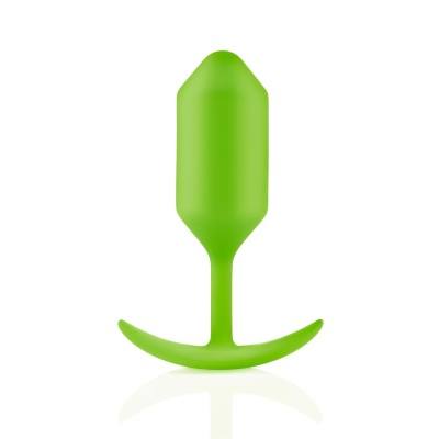 Korek analny obciążony Snug Plug 3 Lime - silikon medyczny, średnica 3,6 cm - 1 2