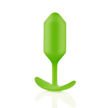 Korek analny obciążony Snug Plug 3 Lime - silikon medyczny, średnica 3,6 cm - 3