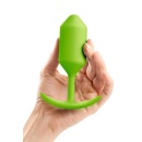 Korek analny obciążony Snug Plug 3 Lime - silikon medyczny, średnica 3,6 cm - 4