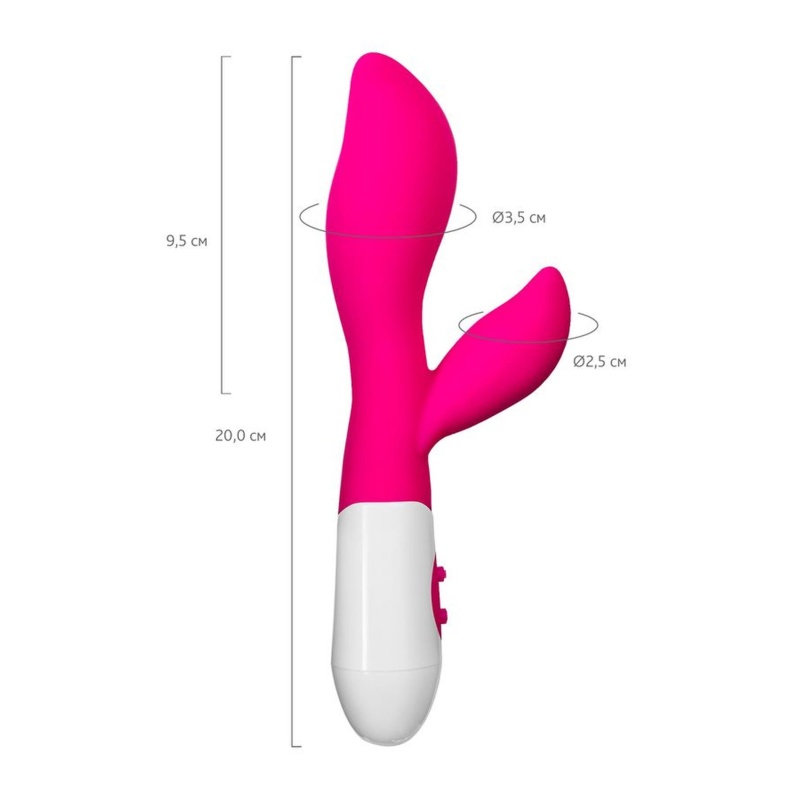 Wibrator Lilu ze stymulatorem łechtaczki, 2 silniki, 10 trybów, długość 20 cm - 6