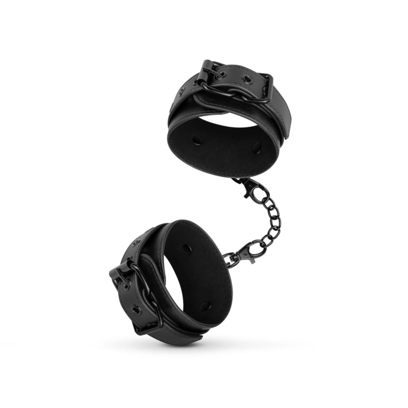 Bedroom Fantasies - Faux Leather Handcuffs Black - 4