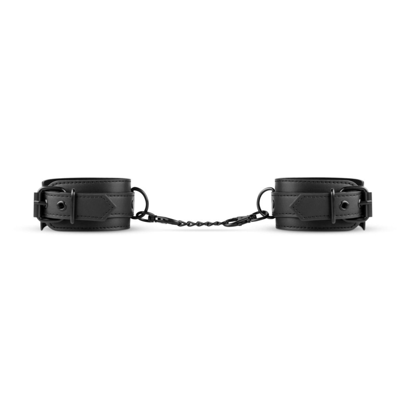 Bedroom Fantasies - Faux Leather Handcuffs Black - 6