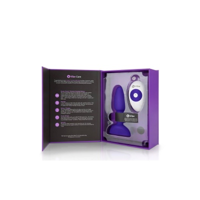 Rimming Petite Purple - Obrotowo-Wibrujący Plug Analny z Pilotem, Silikon Medyczny, 10 cm, Ø 3,5 cm - 1