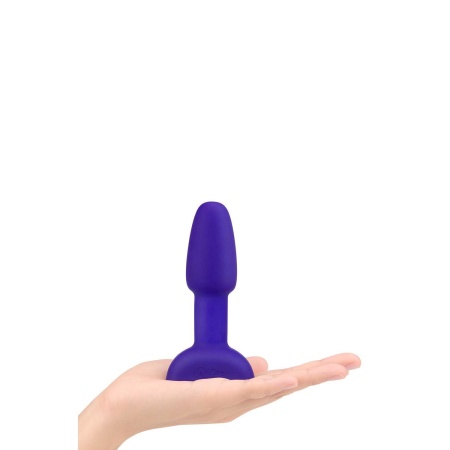Rimming Petite Purple - Obrotowo-Wibrujący Plug Analny z Pilotem, Silikon Medyczny, 10 cm, Ø 3,5 cm - 4