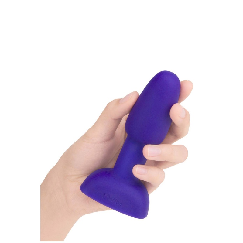 Rimming Petite Purple - Obrotowo-Wibrujący Plug Analny z Pilotem, Silikon Medyczny, 10 cm, Ø 3,5 cm - 5