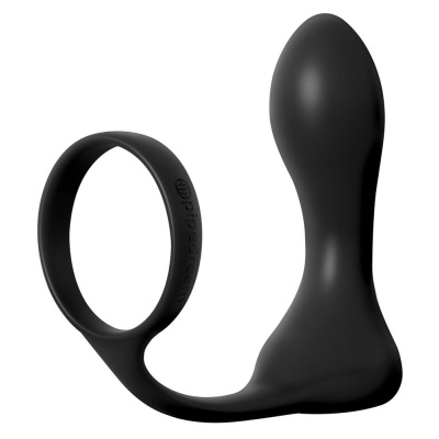 Pierścień penisa z wibrującą wtyczką analną Ass-Gasm Pro Rechargeable – 10 trybów, wkładka 9,4 cm, pierścień 4,3 cm - 1 2