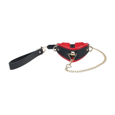 Milan Collection - Collar with Leash - Black/Red - 1