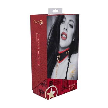Milan Collection - Collar with Leash - Black/Red - 2