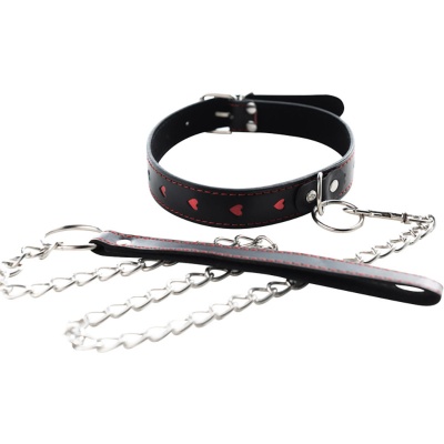 Collar with detachable leash - 1
