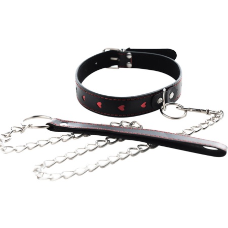 Collar with detachable leash - 1