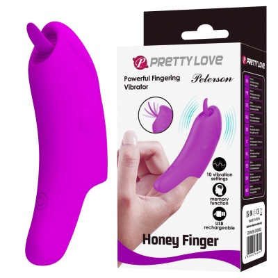Wibrator na palec Peterson z języczkowatą końcówką, 10 cm - 1