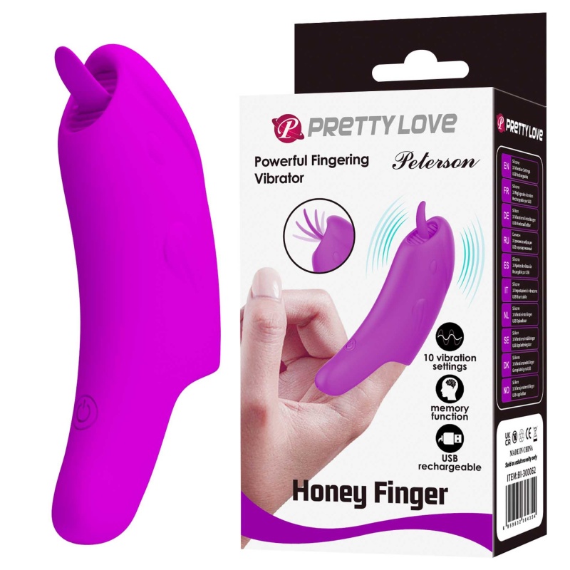 Wibrator na palec Peterson z języczkowatą końcówką, 10 cm - 1