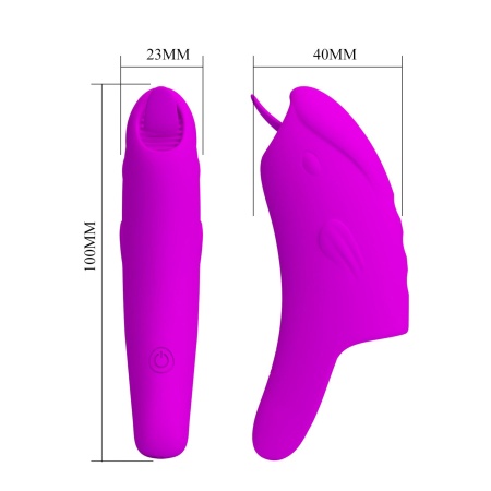 Wibrator na palec Peterson z języczkowatą końcówką, 10 cm - 10
