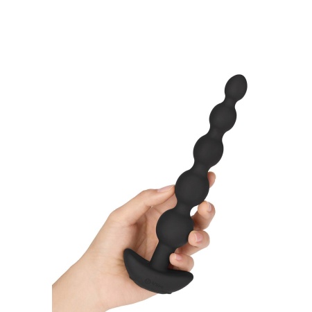 Cinco Anal Beads Black - 5 elastycznych koralików, 3 silniki, 19 cm - 5