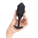 Korek analny wibrujący B-Vibe Vibrating Snug Plug 4 Black - obciążony 247 g, średnica 4,3 cm, długość 14,9 cm - 3