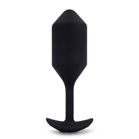Korek analny wibrujący B-Vibe Vibrating Snug Plug 4 Black - obciążony 247 g, średnica 4,3 cm, długość 14,9 cm - 4