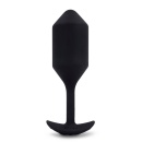 Korek analny wibrujący B-Vibe Vibrating Snug Plug 4 Black - obciążony 247 g, średnica 4,3 cm, długość 14,9 cm - 4