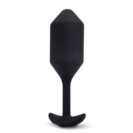 Korek analny wibrujący B-Vibe Vibrating Snug Plug 4 Black - obciążony 247 g, średnica 4,3 cm, długość 14,9 cm - 5