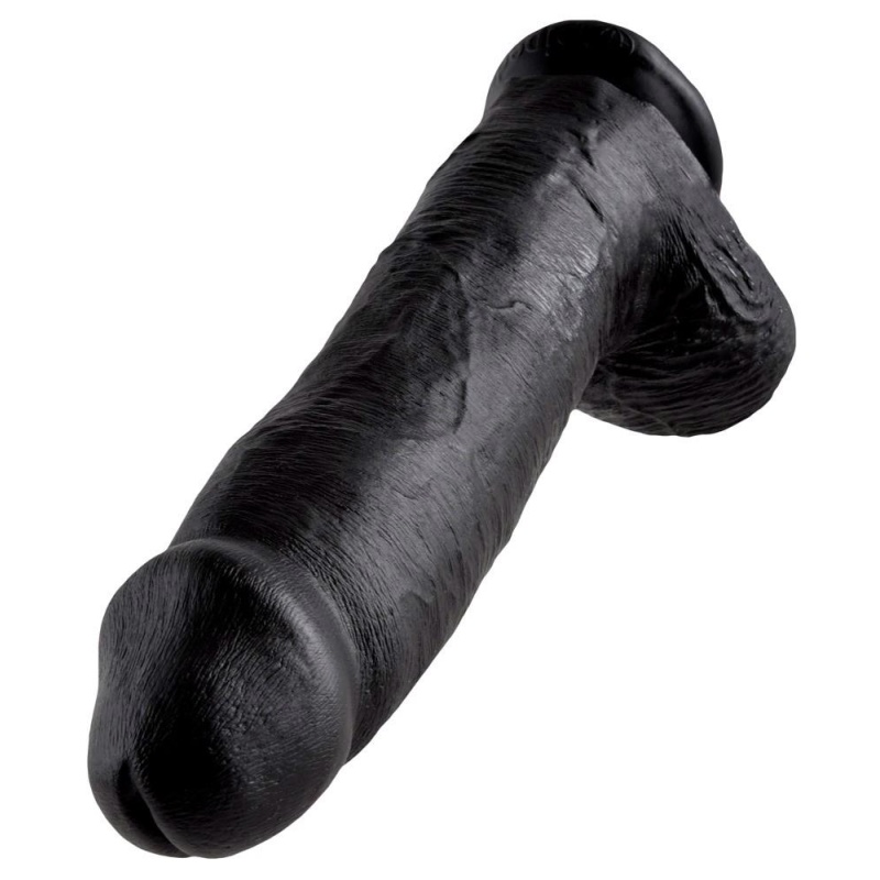 Dildo 12 inch Balls Black z przyssawką i jądrami, 30,5 cm - 4