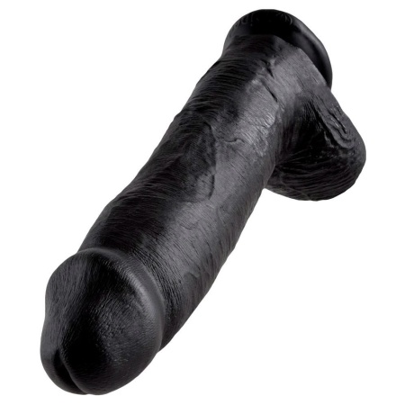 Dildo 12 inch Balls Black z przyssawką i jądrami, 30,5 cm - 4