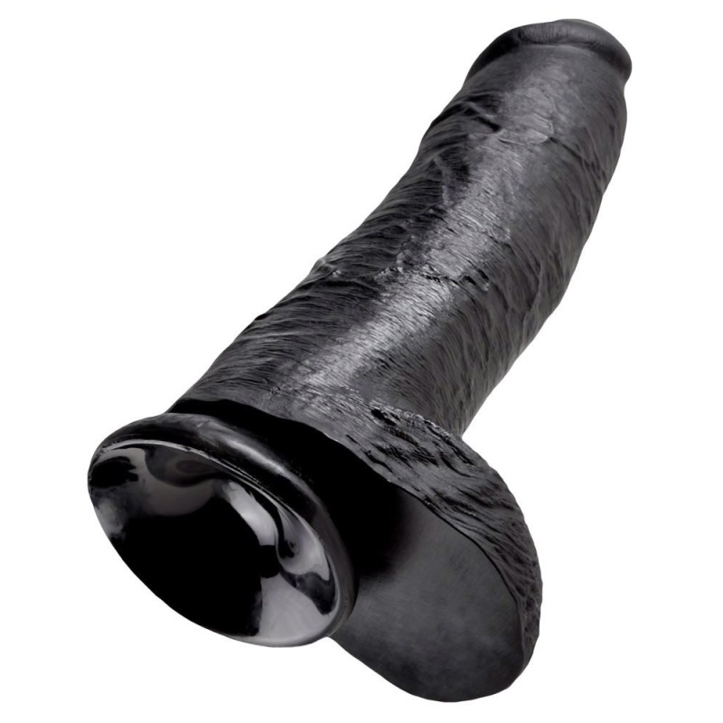 Dildo 12 inch Balls Black z przyssawką i jądrami, 30,5 cm - 6