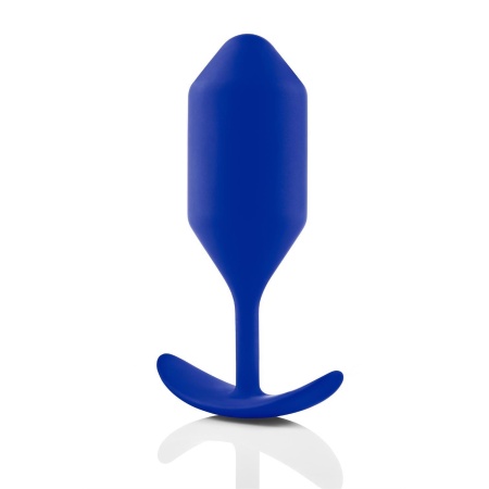 Wtyczka analna b-Vibe Snug Plug 4 Navy - obciążona wewnętrznymi kulkami, długość 13,3 cm, średnica 4,4 cm - 3