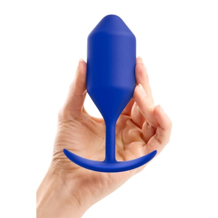 Wtyczka analna b-Vibe Snug Plug 4 Navy - obciążona wewnętrznymi kulkami, długość 13,3 cm, średnica 4,4 cm - 4