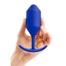 Wtyczka analna b-Vibe Snug Plug 4 Navy - obciążona wewnętrznymi kulkami, długość 13,3 cm, średnica 4,4 cm - 4