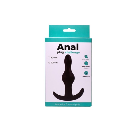 Anal Plug Black - Gładki, Bezszwowy Silikonowy Stymulator Analny bez Wibracji, 8,5 cm Długości i 2,4 cm Szerokości - 2
