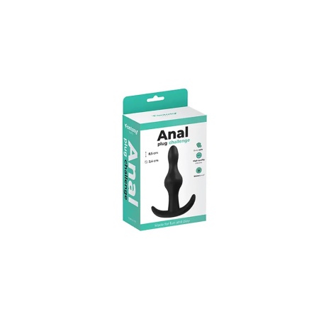 Anal Plug Black - Gładki, Bezszwowy Silikonowy Stymulator Analny bez Wibracji, 8,5 cm Długości i 2,4 cm Szerokości - 3