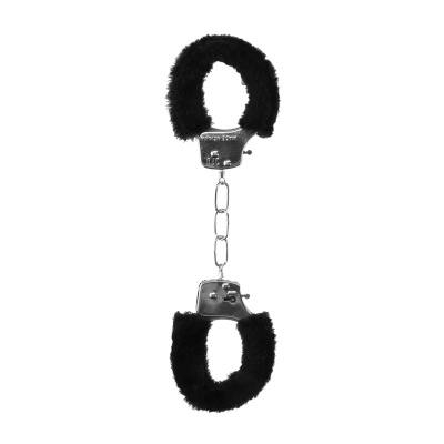 Pleasure Handcuffs Furry Black - 1