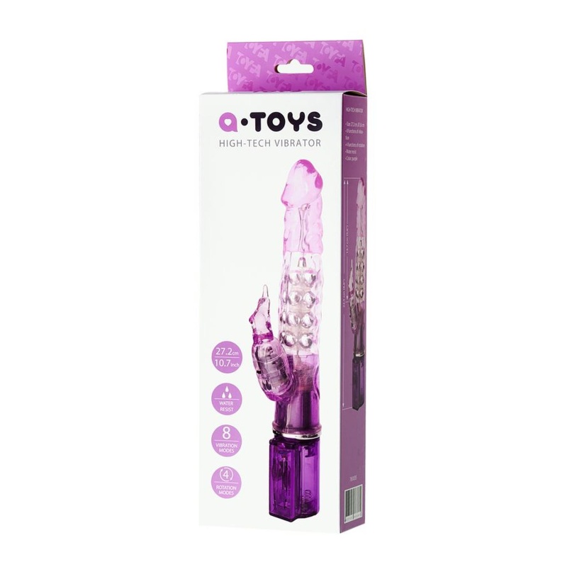 Wibrator A-Toys High-Tech Fantasy z podwójną stymulacją i metalowymi kulkami, 14 cm - 7