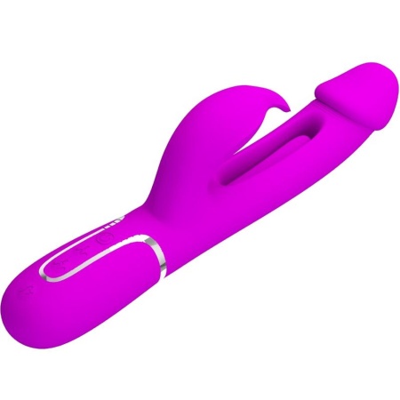 Wibrator króliczek Kampas 3 in 1 z ruchomym języczkiem i 2 silnikami - 7 trybów wibracji, wymiary opakowania 290 x 105 x 65 mm - 3