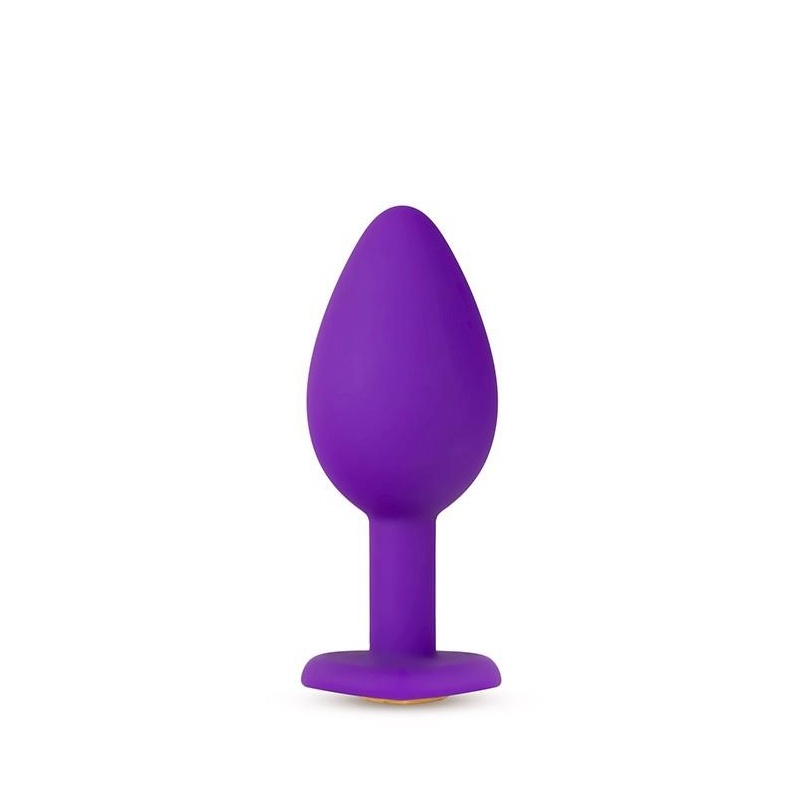 Korek analny Temptasia Bling Plug Small Purple - silikon medyczny, zwężana końcówka, podstawa w kształcie serca z kryształem, dł - 2