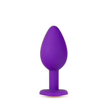 Korek analny Temptasia Bling Plug Small Purple - silikon medyczny, zwężana końcówka, podstawa w kształcie serca z kryształem, dł - 2