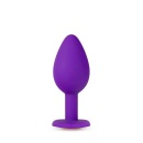 Korek analny Temptasia Bling Plug Small Purple - silikon medyczny, zwężana końcówka, podstawa w kształcie serca z kryształem, dł - 2